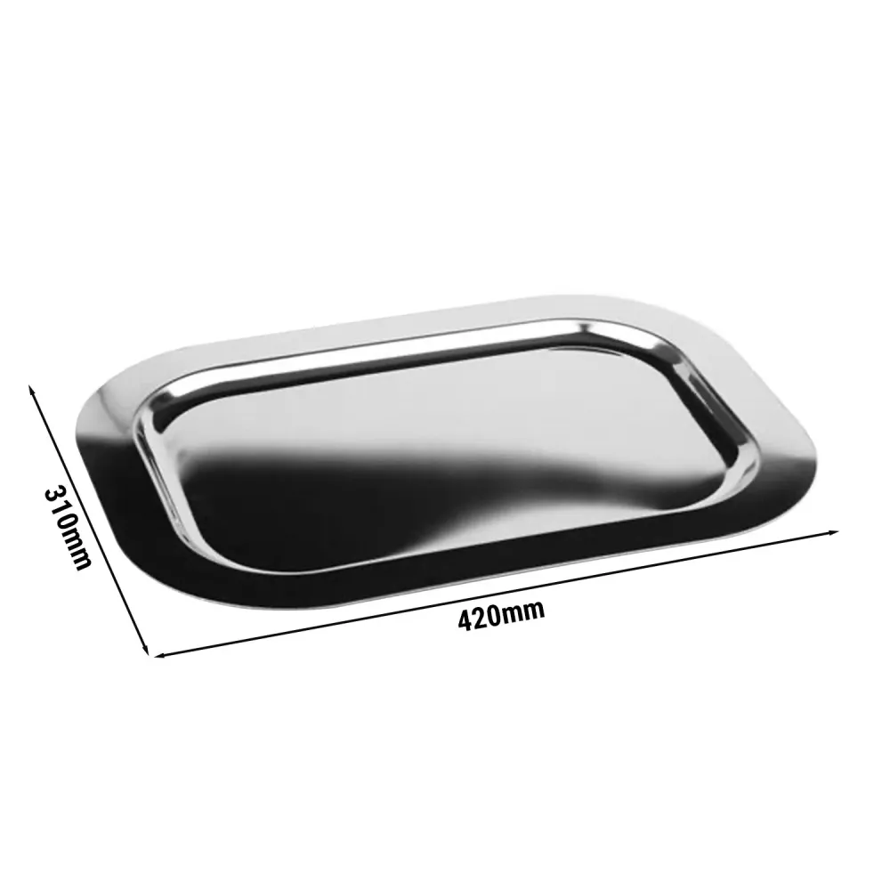(6 stk.) Skål - FINESSE - Rustfritt stål - 420x310mm - Høyde: 14mm