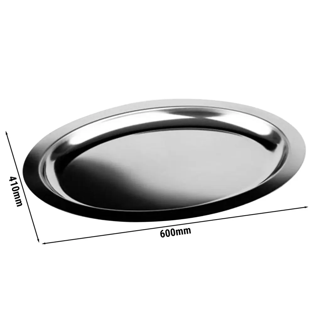 (6 stk.) Skål - FINESSE - Rustfritt stål - 600x410mm - Høyde: 28mm