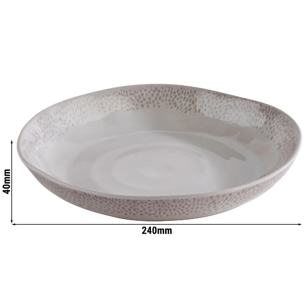 (6 stk.) Skål - FOOTMARK - Melamin - 0,8 liter - Ø 240 mm - Grå