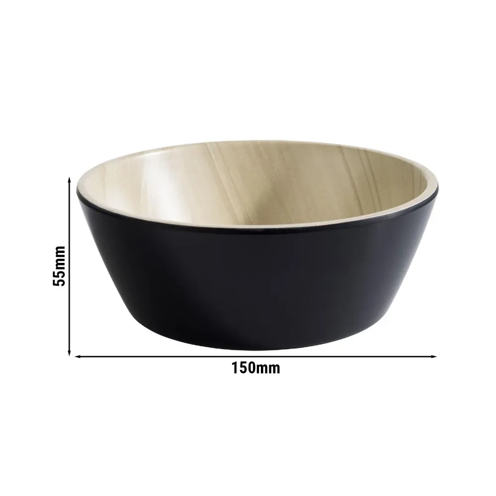 (6 stk.) Skål - FRIDA - Melamin - 0,44 liter - Ø 150 mm - Svart