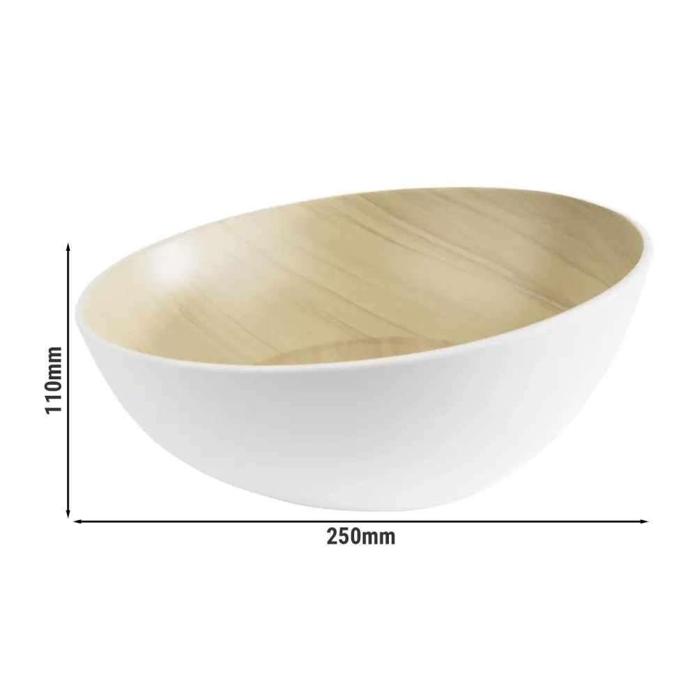 (6 stk.) Skål - FRIDA - Melamin - 1,6 liter - Ø 250 mm - Hvit