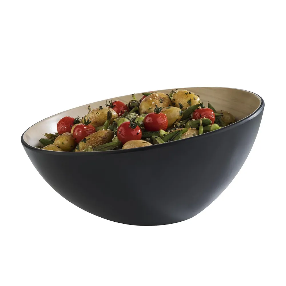 (6 stk.) Skål - FRIDA - Melamin - 2,6 liter - Ø 285 mm - Svart
