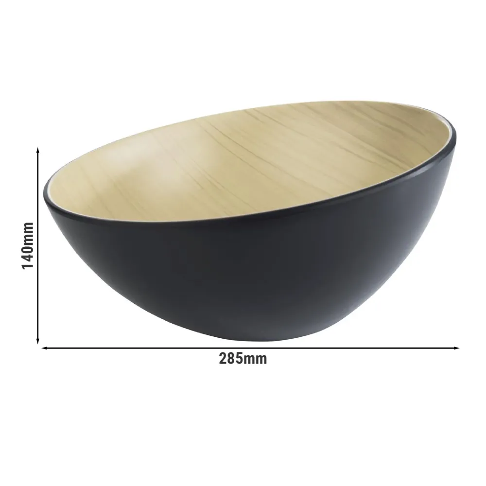 (6 stk.) Skål - FRIDA - Melamin - 2,6 liter - Ø 285 mm - Svart