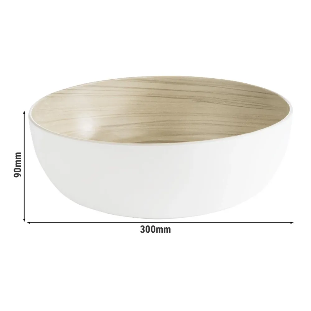 (6 stk.) Skål - FRIDA - Melamin - 4,7 liter - Ø 300 mm - Hvit