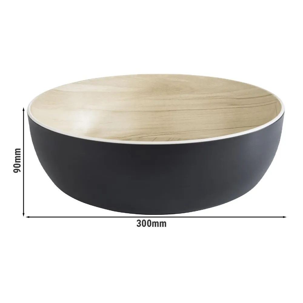 (6 stk.) Skål - FRIDA - Melamin - 4,7 liter - Ø 300 mm - Svart
