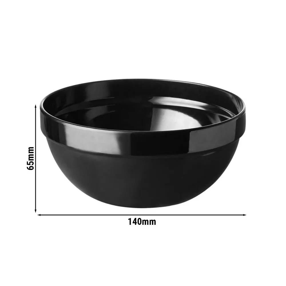 (6 stk.) Skål - FRIENDLY - PET - 0,5 liter - rund - Ø 140 mm - svart