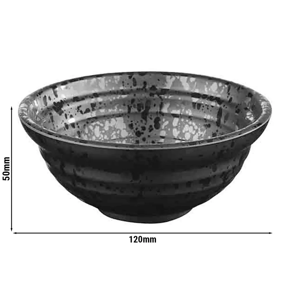 (6 stk.) Skål - GLAMOUR - Melamin - 0,25 liter - Ø 120mm - Svart