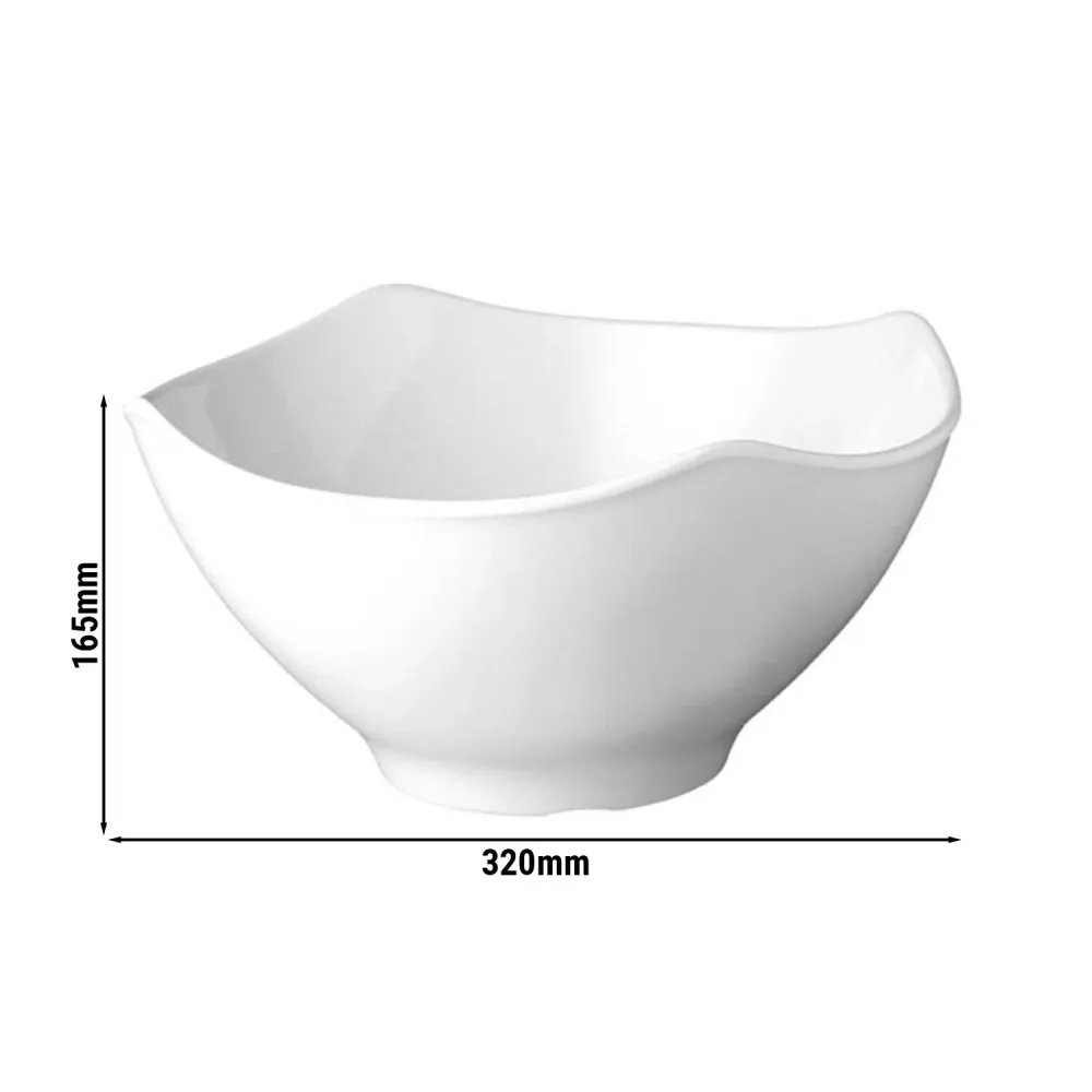 (6 stk.) Skål - GLOBAL BUFFET - Melamin - 4,5 liter - 320x320mm - Hvit