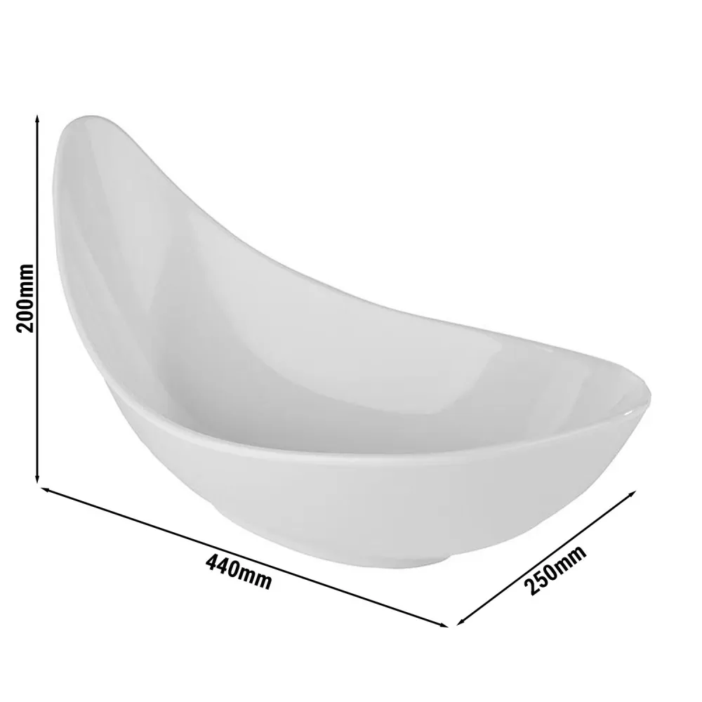 (6 stk.) Skål - GLOBAL BUFFET - Melamin - 3,3 liter - 440x250mm - Hvit