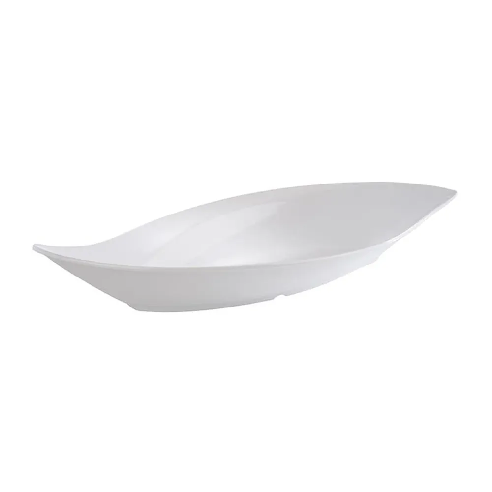 (6 stk.) Skål - LEAF - Melamin - 1 liter - 420x195mm - Hvit