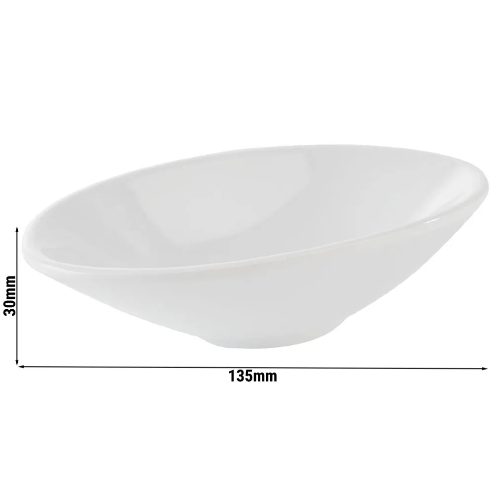 (20 stk.) Skål - MINI - Melamin - 70 ml - 135x75mm - Hvit