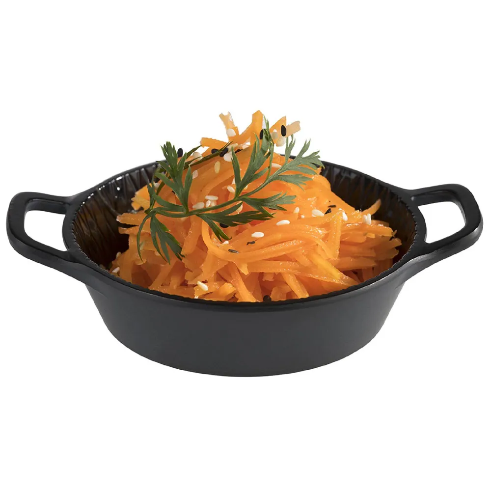 (60 stk.) Skål - MINI - melamin - 70 ml - Ø 85mm - med håndtak - svart