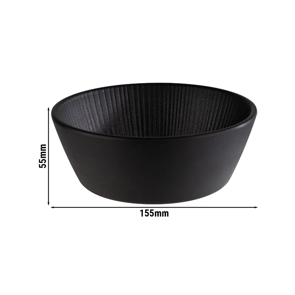 (6 stk.) Skål - NERO - Melamin - 0,45 liter - Ø 155mm - Svart
