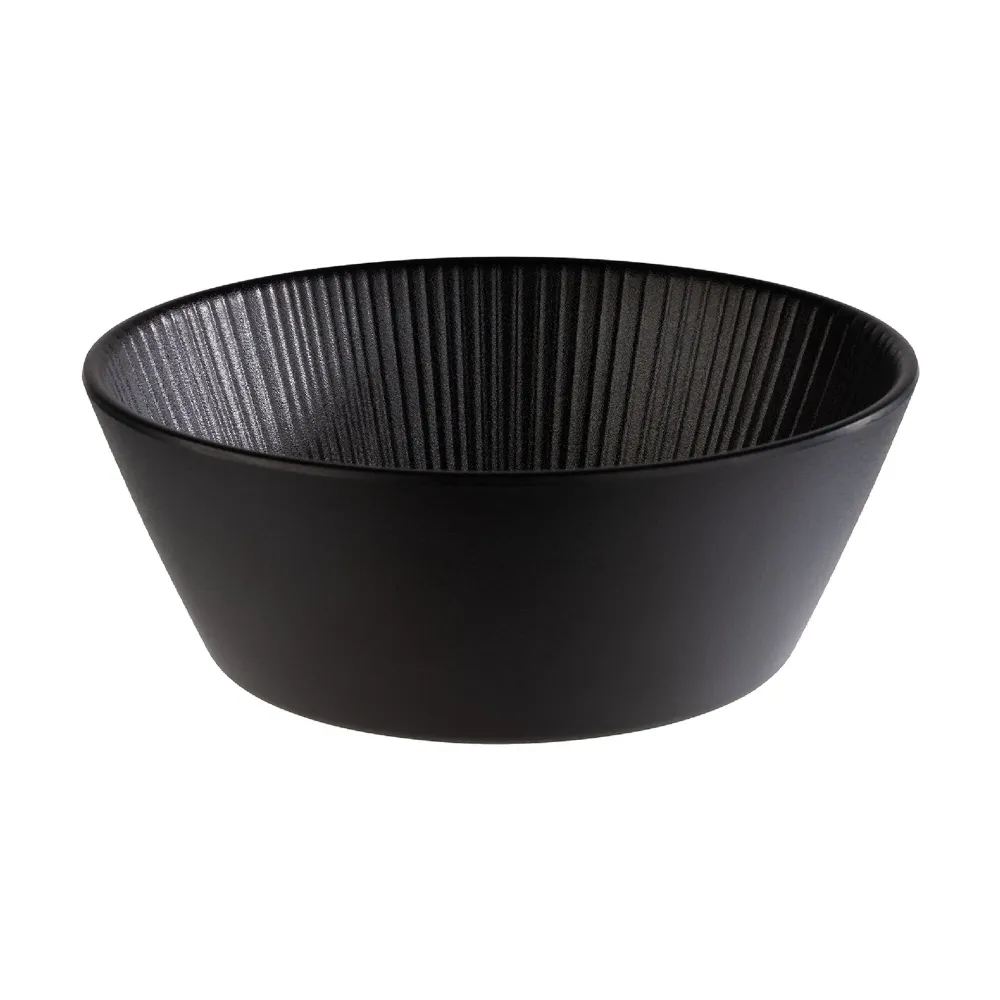 (6 stk.) Skål - NERO - Melamin - 1,2 liter - Ø 205 mm - Svart