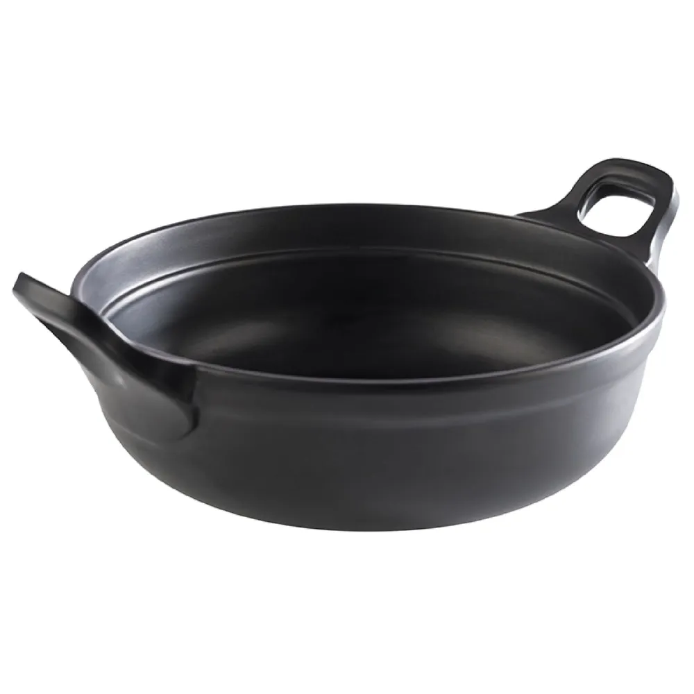 (6 stk.) Skål - PADELLA - Melamin - 1,5 liter - Ø 210mm - Svart