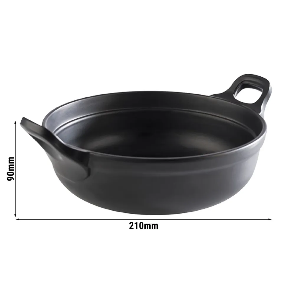 (6 stk.) Skål - PADELLA - Melamin - 1,5 liter - Ø 210mm - Svart