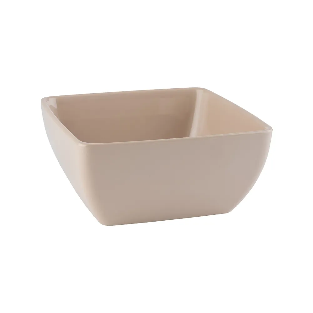 (6 stk.) Skål - PURE - melamin - 1,5 liter - firkantet - beige