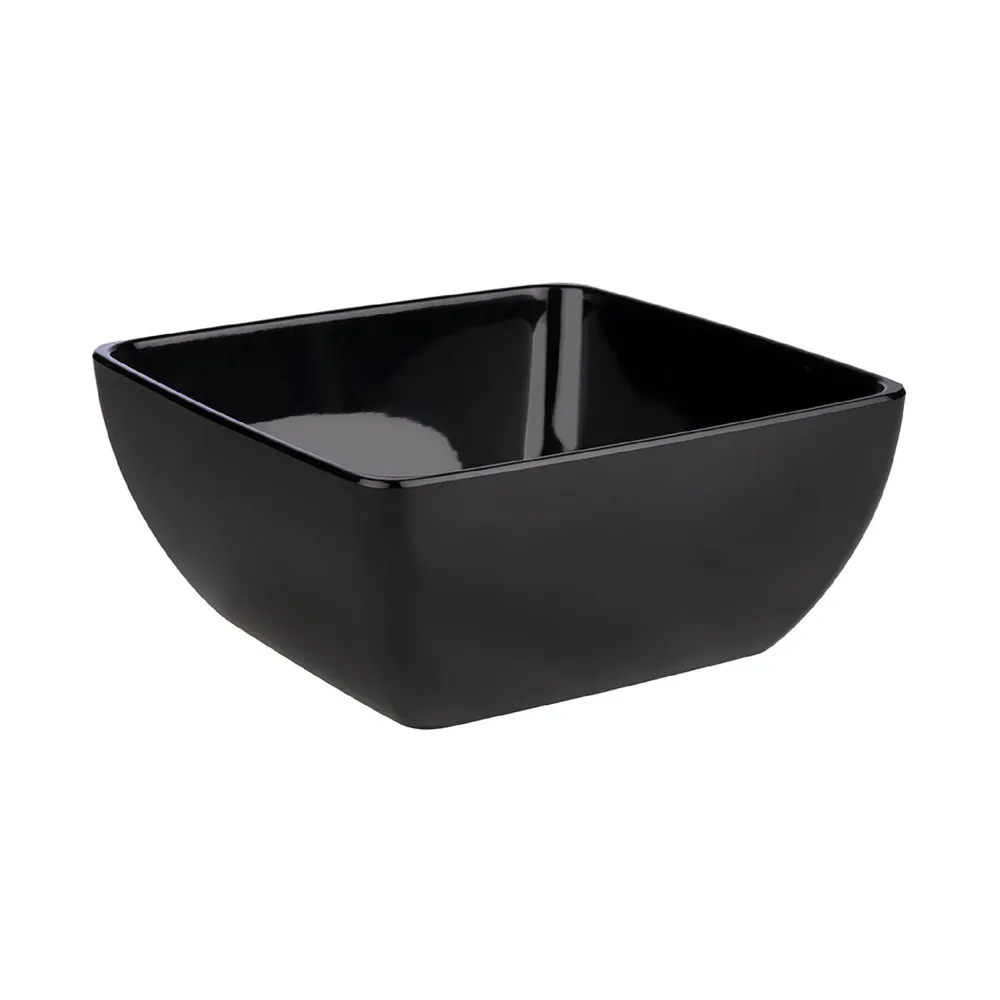 (6 stk.) Skål - PURE - melamin - 8 liter - firkantet - svart