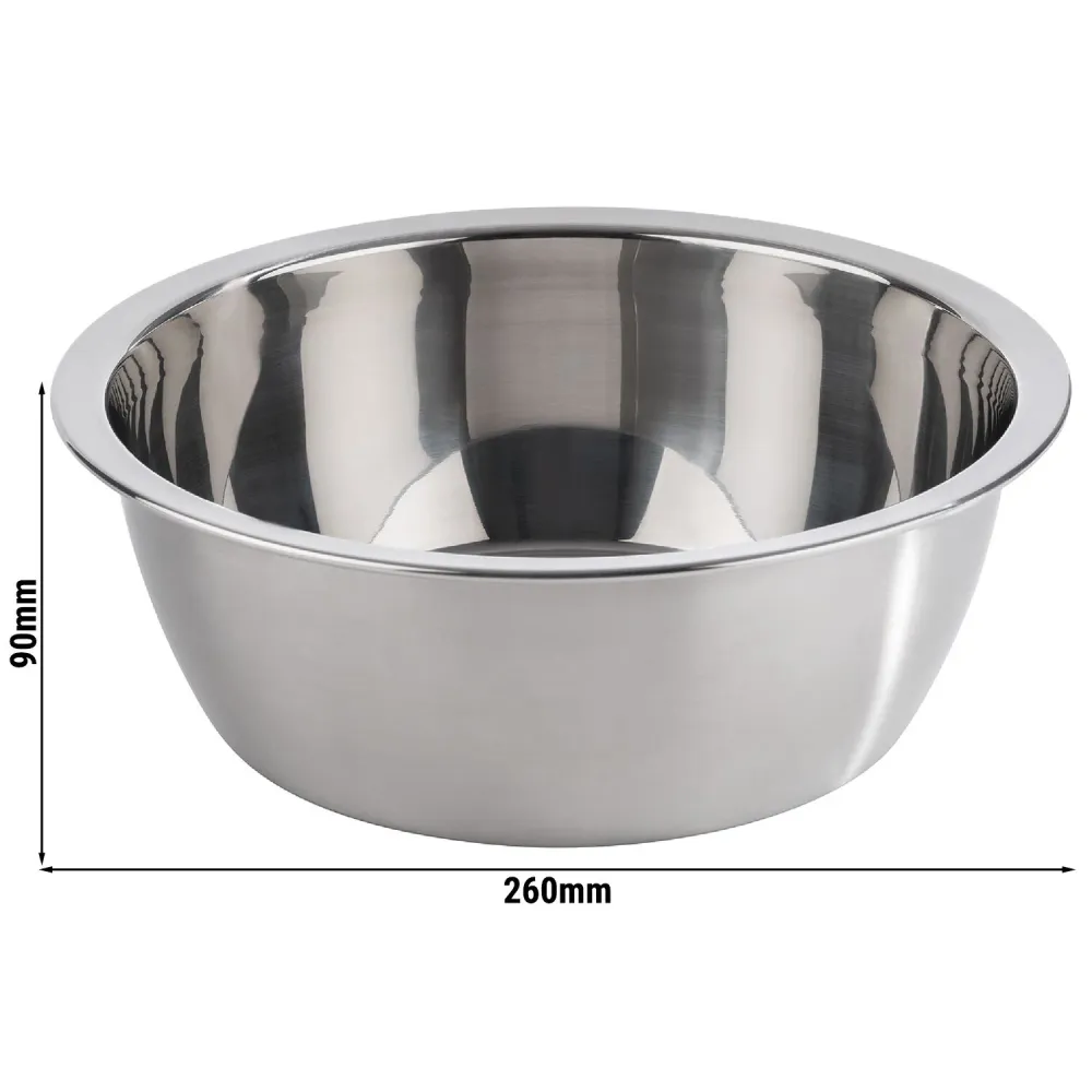 (6 stk.) Skål - rustfritt stål - 3 liter - Ø 260 mm - passer til 85250