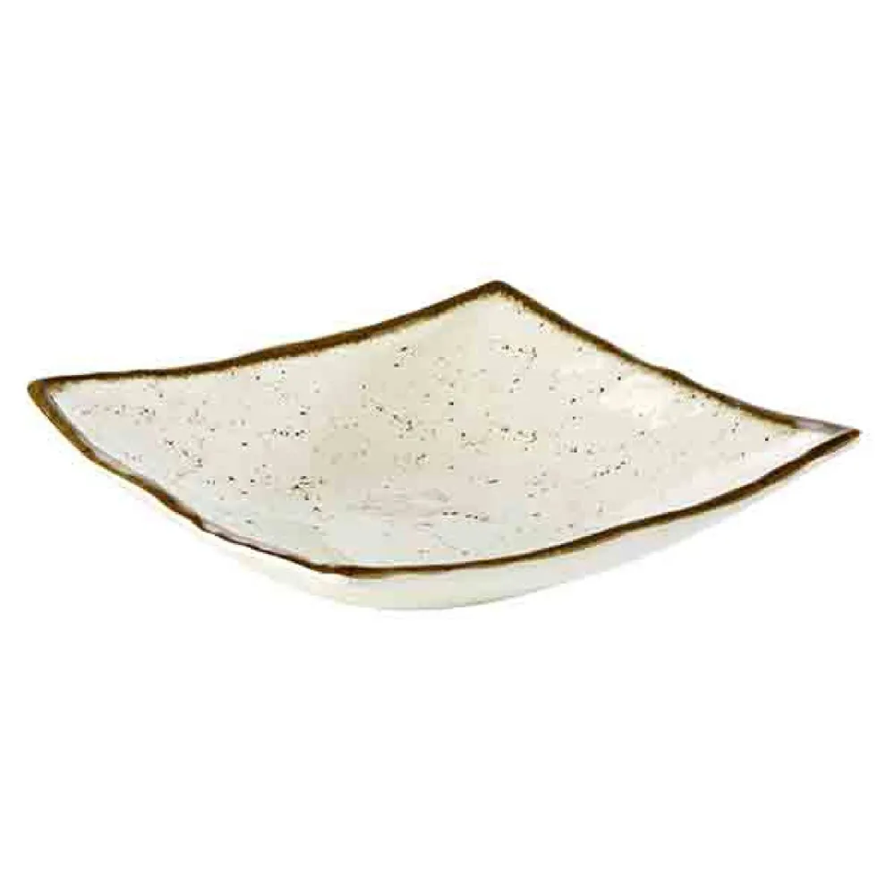 (6 stk.) Skål - STONE ART - Melamin - 1,1 liter - 240x240mm - Hvit/Brun