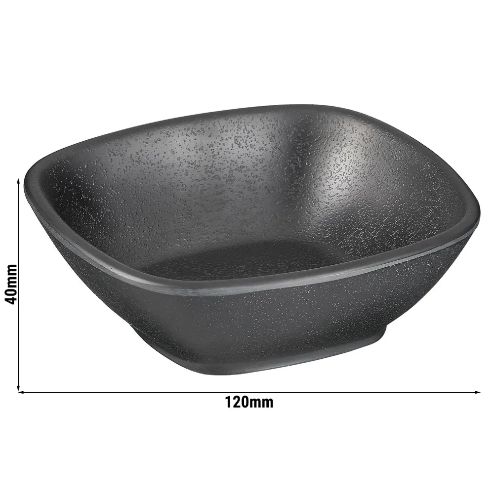 (6 stk.) Skål - ZEN - Melamin - 0,2 liter - 120x120mm - Svart