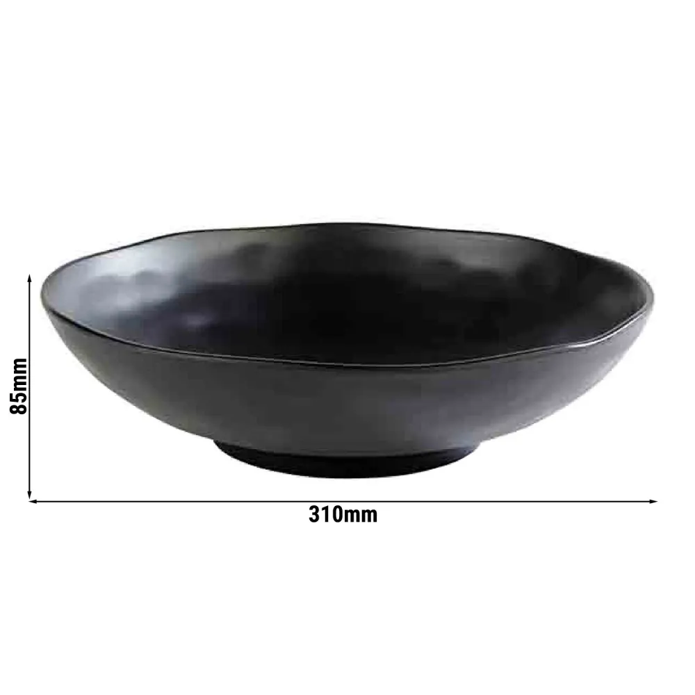 (6 stk.) Skål - ZEN - Melamin - 2,5 liter - Ø 310 mm - Svart