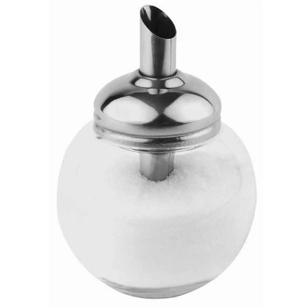 (6 stk.) Sukkerdispenser - glass - 150 ml - med doseringsrør