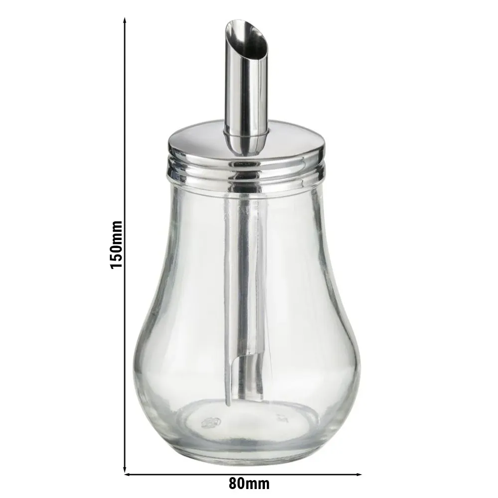 (6 stk.) Sukkerdispenser - glass - 250 ml - med doseringsrør