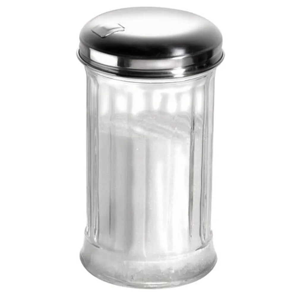 (6 stk.) Sukkerdispenser - glass - 320 ml - med doseringsklaff