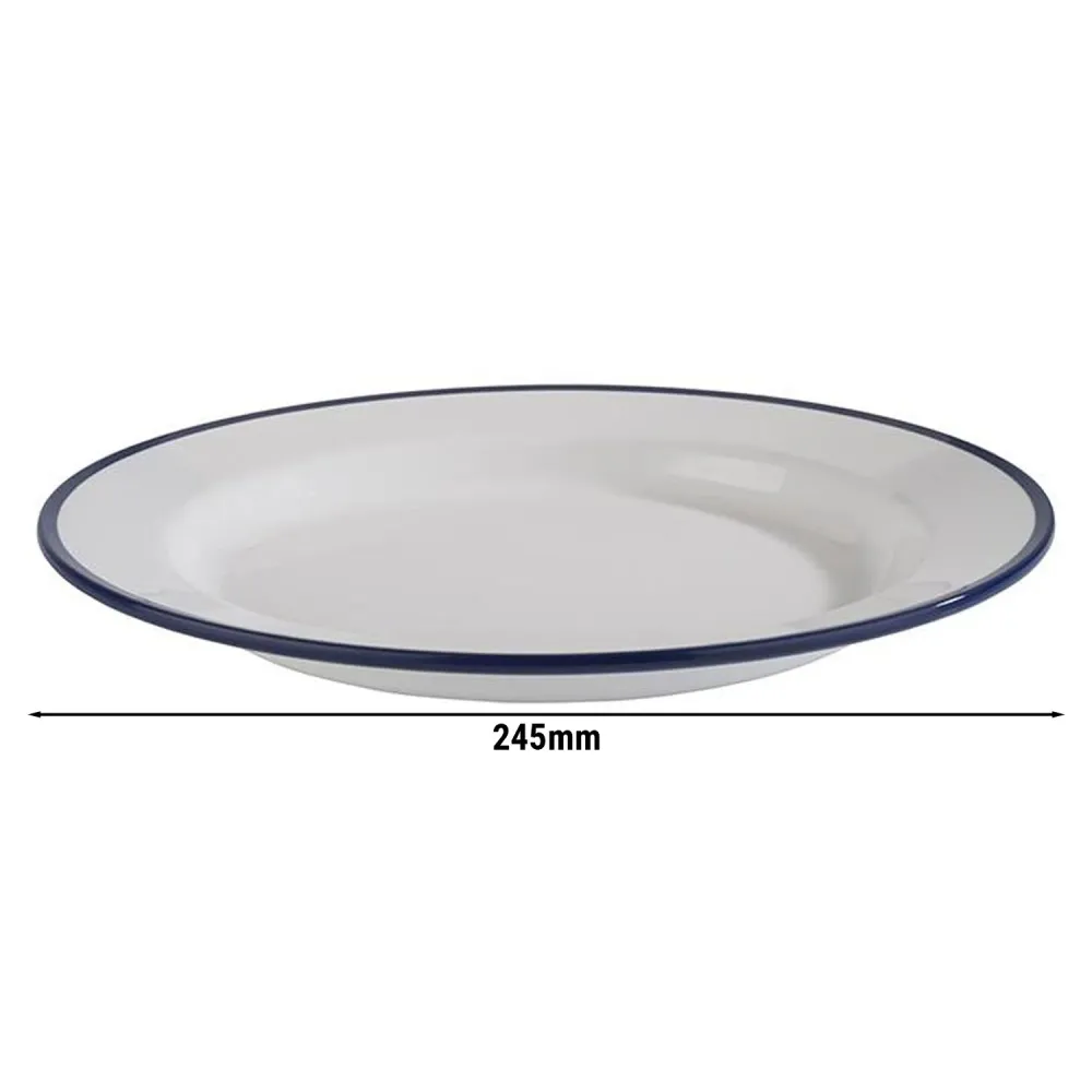 (6 stk.) Tallerken - ENAMEL LOOK - Melamin - Ø 245 mm, H: 25 mm