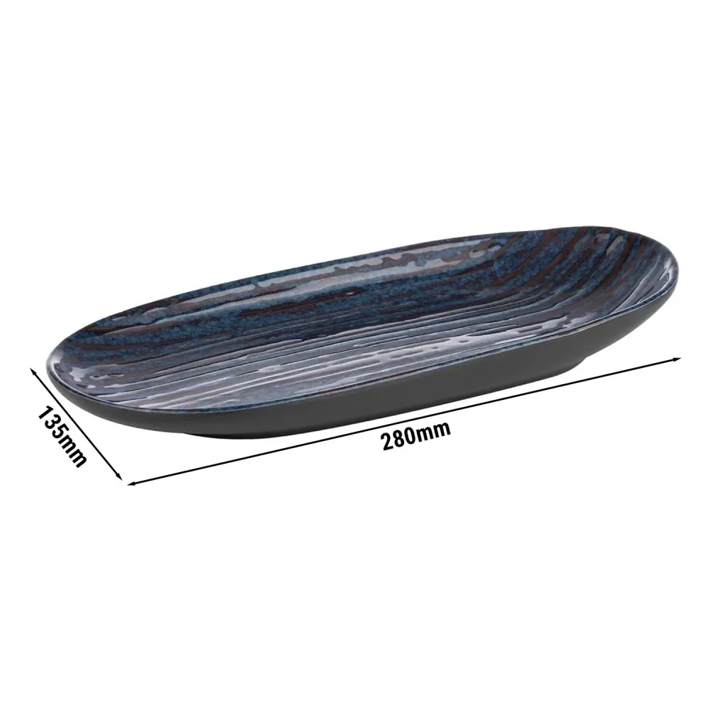 (6 stk.) Tallerken - flat - LOOPS - melamin - 280x135mm