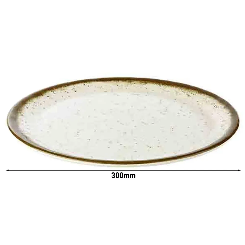 (6 stk.) Tallerken - flat - STONE ART - melamin - Ø 300 mm