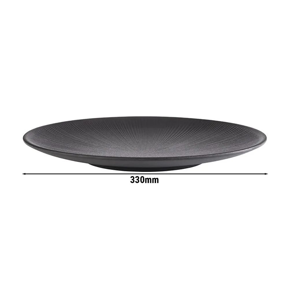 (6 stk.) Tallerken - NERO - Melamin - Ø 330 mm