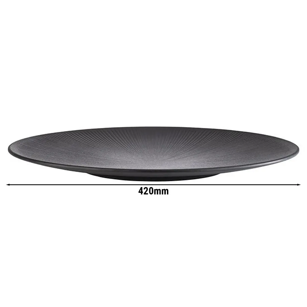 (6 stk.) Tallerken - NERO - Melamin - Ø 420 mm