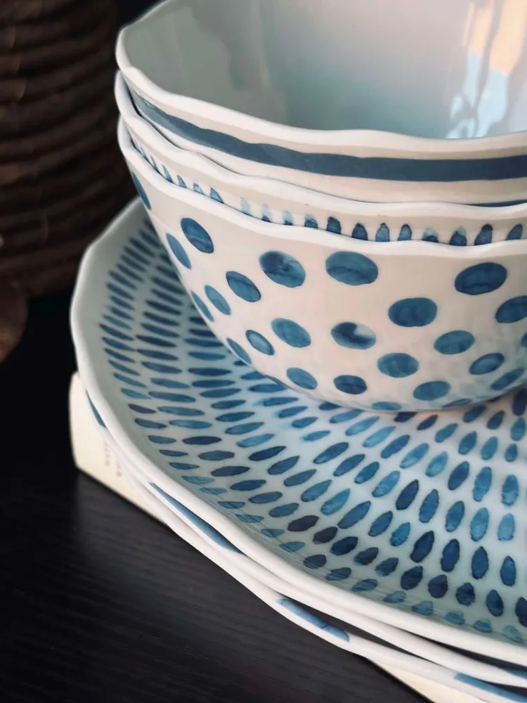 Tallerken Blue Melamin - Mix