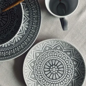 Tallerken India Stonewear 20 cm - Grå