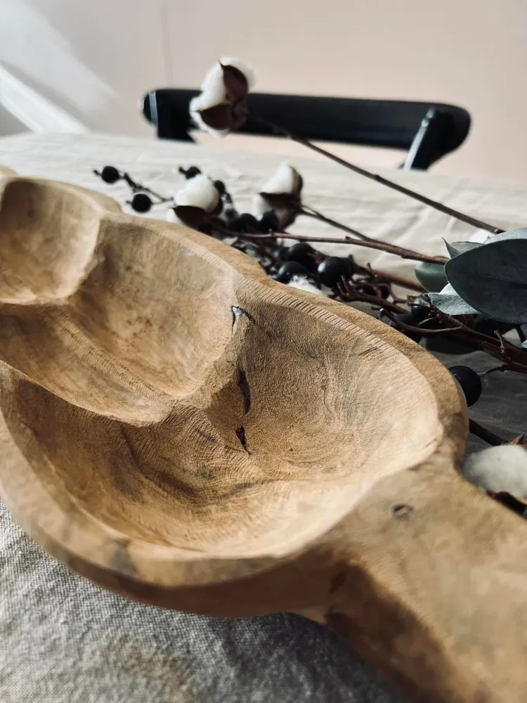 Tapasfat i teak - Håndlaget