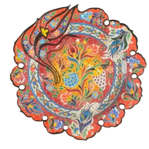 Tyrkisk keramisk håndlaget motivskuttplate - 30 cm (12 '')