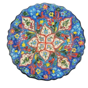 Tyrkisk keramisk håndlaget plate - 25 cm (10 '')