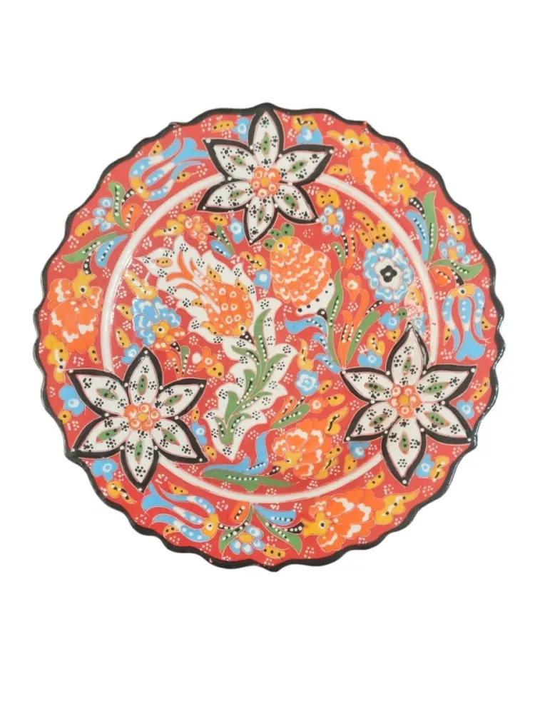 Tyrkisk keramisk håndlaget plate - 25 cm (10 '')