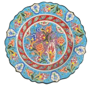 Tyrkisk keramisk håndlaget plate - 30 cm (12 '')