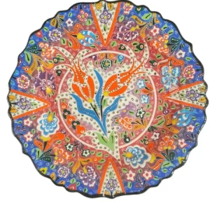 Tyrkisk keramisk håndlaget plate - 30 cm (12 '')
