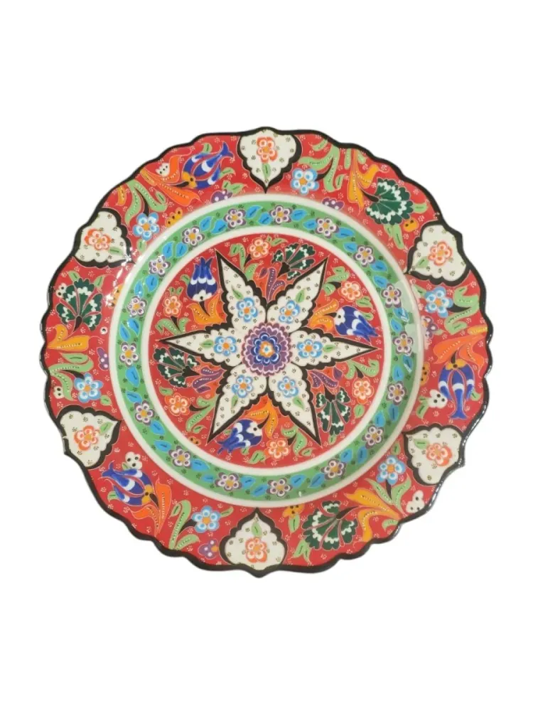 Tyrkisk keramisk håndlaget plate - 30 cm (12 '')