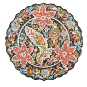 Tyrkisk keramisk håndlaget plate - 25 cm (10 '')