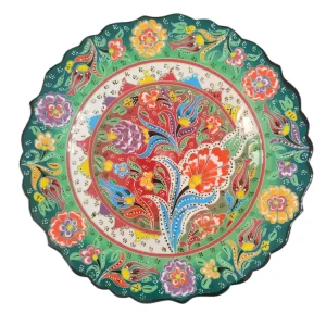 Tyrkisk keramisk håndlaget plate - 25 cm (10 '')