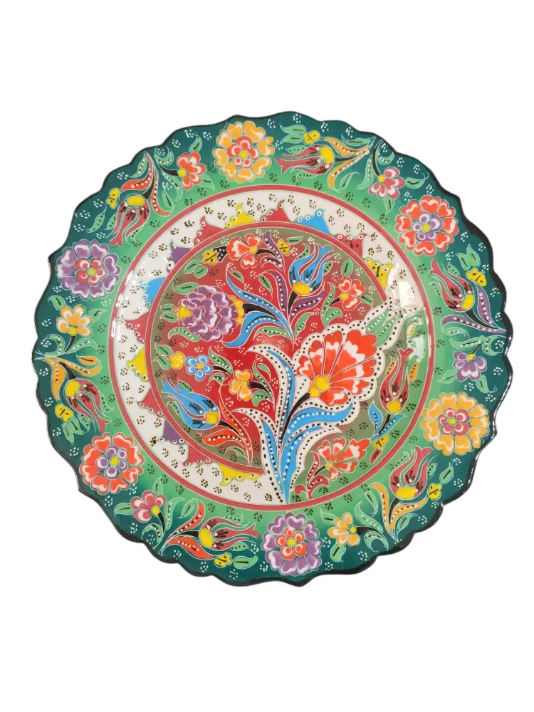 Tyrkisk keramisk håndlaget plate - 25 cm (10 '')