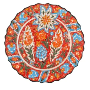 Tyrkisk keramisk håndlaget plate - 25 cm (10 '')