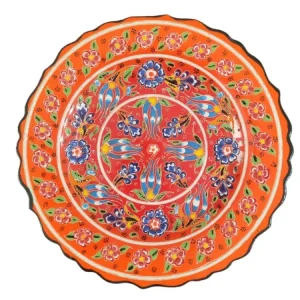 Tyrkisk keramisk håndlaget plate - 25 cm (10 '')
