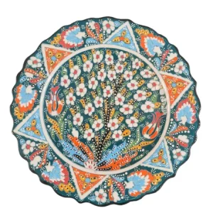 Tyrkisk keramisk håndlaget plate - 25 cm (10 '')