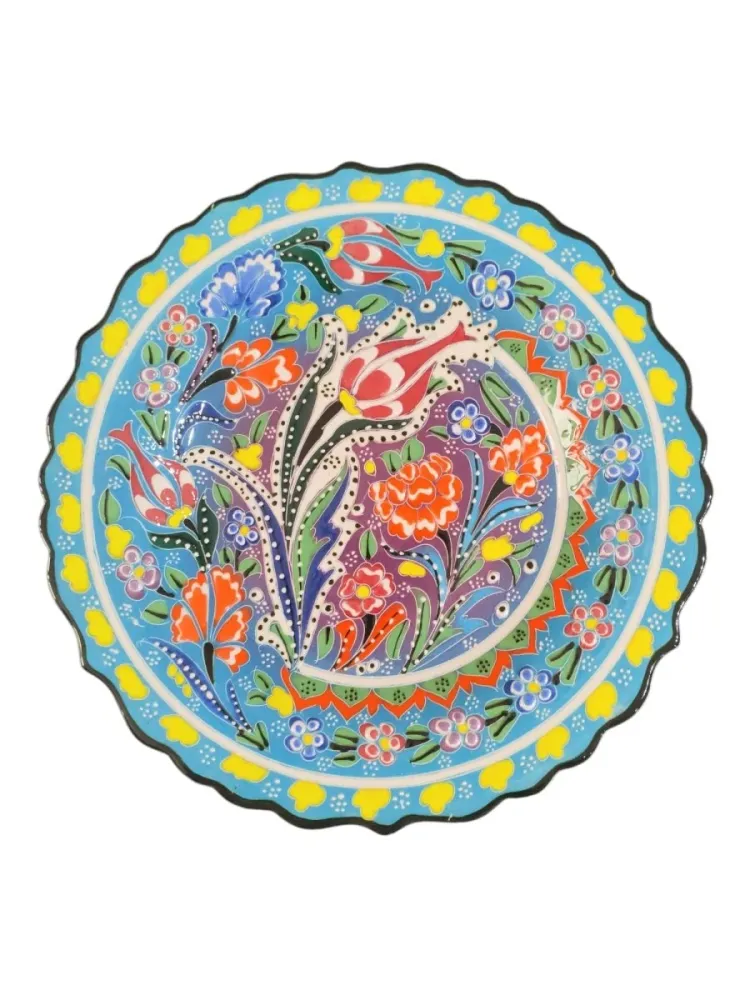 Tyrkisk keramisk håndlaget plate - 25 cm (10 '')